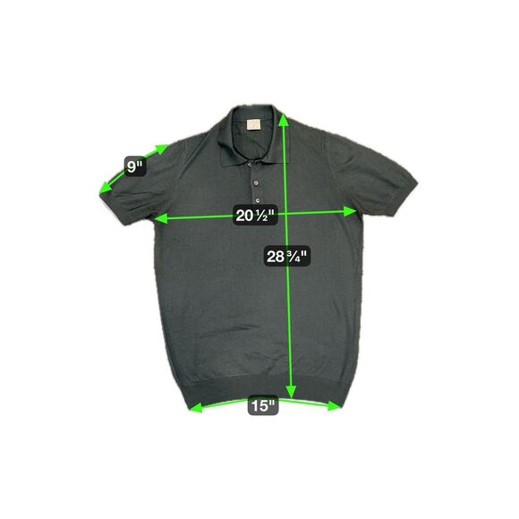 Gatsby Sweater Mens M Gray Silk Cotton Polo Shirt Style Short Sleeve Italian - Picture 2 of 11